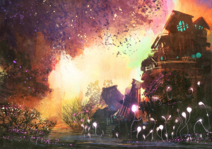 عکس با کیفیت فانتزی کلبه ی جنگلی